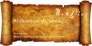 Mifkovics Ágota névjegykártya